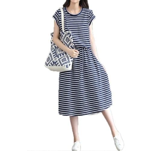 2019 maternity dresses stripe style cotton nursing dress long sleeve pregnancy dress for women dress Q0822