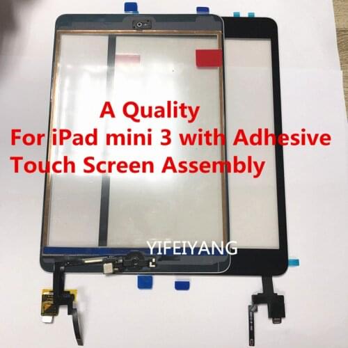 10pcs/lot 100% A Quality Touch Screen Assembly Panel With Home Button with IC Connector A1599 A1600 For iPad mini3 Glass Panel