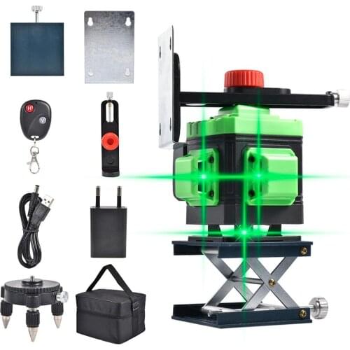 3D 12 Lines Green Beam Laser Level 360 Horizontal And Vertical Cross Super Powerful Green Laser Beam Line Measuring Equipment