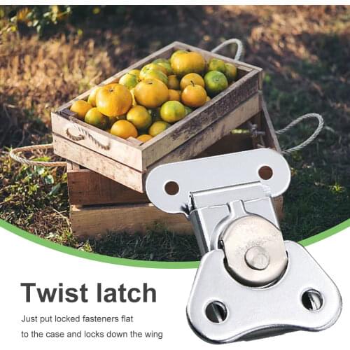 4pcs Butterfly Draw Twist Latch Wooden Box Packing With Keeper Iron Spring Home Chrome Plating Flight Case Accessories Lock Mini