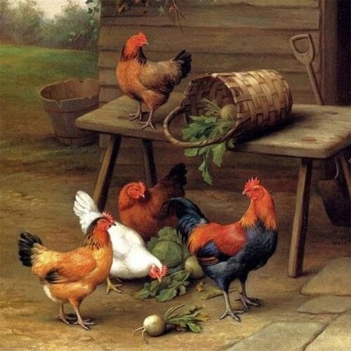 5D DIY Diamond Painting Animals Farmhouse Chicken Cross Stitch Kit Full Square Diamond Embroidery Mosaic Rhinestone Home Decor