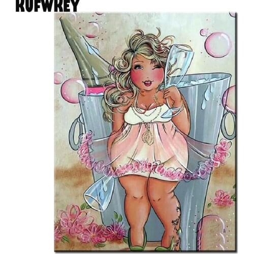 Full Square/Round Drill fat ladies Diamond Painting Mosaic Cartoon Woman Rhinestone Embroidery Cross Stitch 3D Home Decor Gift