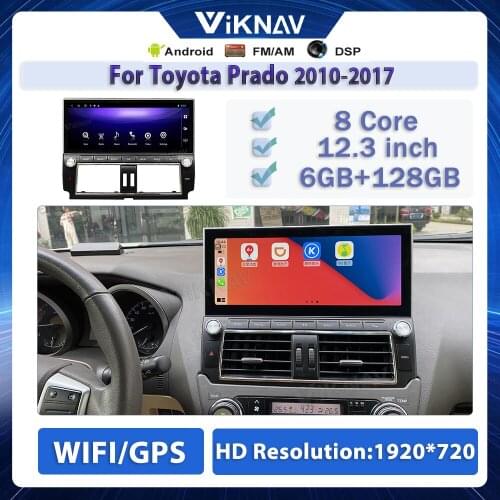 12.3 INCH Android Car Radio For Toyota Prado 2010-2017 Gps Navigation DVD Multimedia Player Radio Audio Autoradio Head Unit 2din