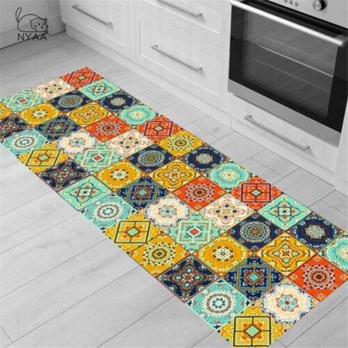 Bohemian Kitchen Floor Mat Modern Door Mat Carpet For Living Room Boho Decor Anti-Slip Kitchen Rug Hallway Carpet Home Decor