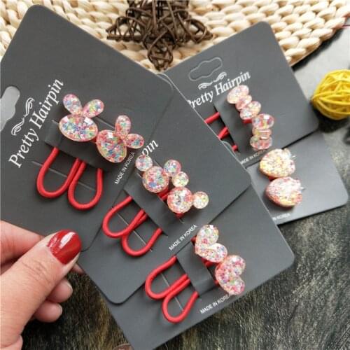 2PCS New Cartoon Cute Rabbit Love Princess Headwear Kids Elastic Hair Bands Children Ropes Girls Accessories Baby Headdress