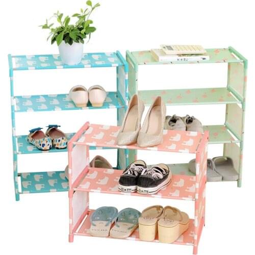 Household Decor Storage Shoe Racks Three Four Layer Shoe Storage Racks Organizer Closet Cabinet Dormitory Shoes Shelf