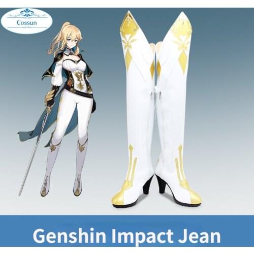 Genshin Impact Jean Games Customize Cosplay High Heels Shoes Boots Genshin Impact Jean Halloween Customize Cosplay Shoes Boots