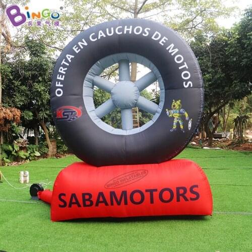Customized 3mH Digital Printing Inflatable Tire Model With Blower For Decoration - BG-A1038-4