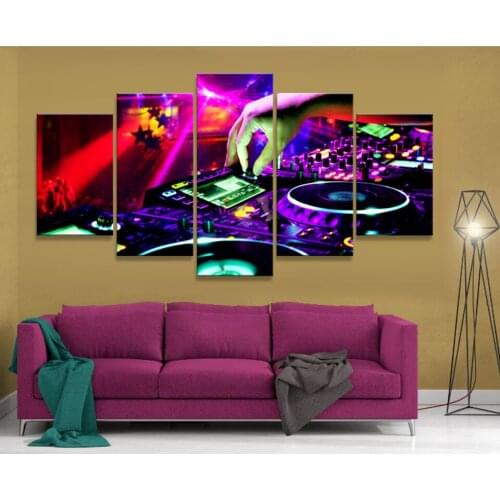Canvas Painting Wall Art Abstract Unframed 5 Panels Music Radio Decorative Modular Pictures For Living Room Bedroom Prints