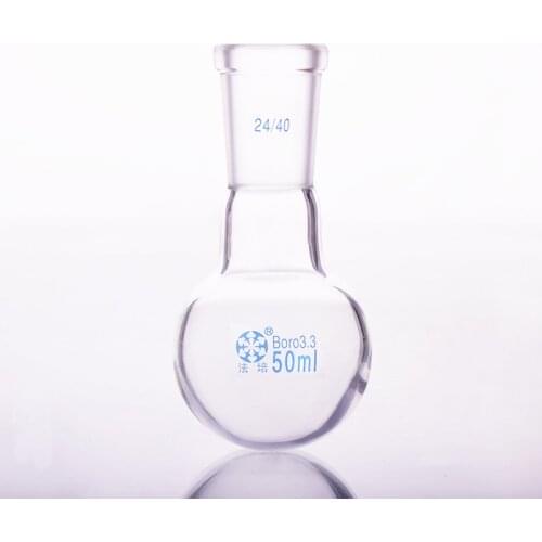 Single standard mouth round-bottomed flask,Capacity 50ml and joint 24/40,Single neck round flask