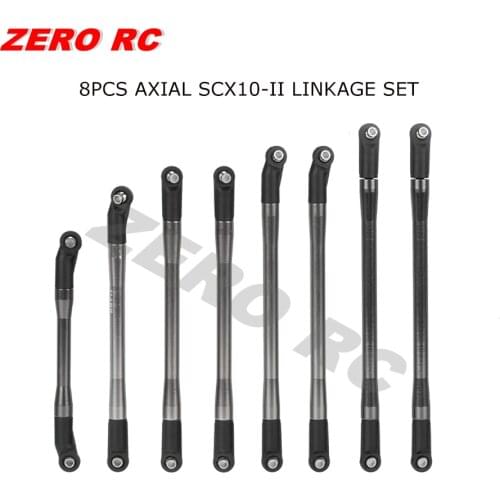 8Pcs/Set Metal Link Set Nylon Tie Rod End For 1/10 RC Crawler Car Axial SCX10 II 90046 90047 Trail Honcho Jeep Cherokee