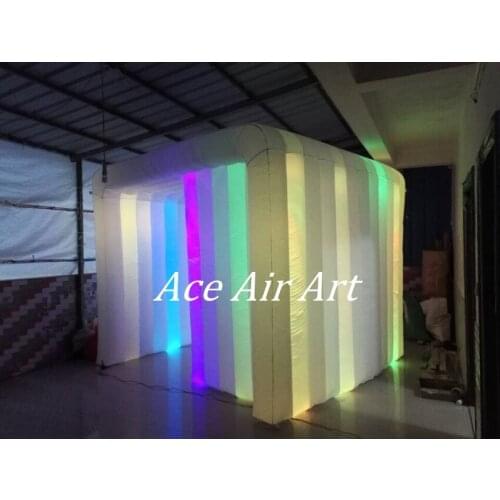 New Style oxford fabric cube inflatable photo booth tent with 16 colors changing by remote controller for rental