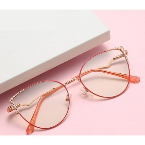 Anti Blue Light Blocking Glasses for Women Computer Reading Gaming Glasses Fashion Rays Brand Designer Frame Cat Eye Eyeglasses