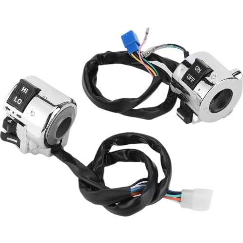 Pair Motorcycle Handlebar Switch Control Button for Turn Signal Headlight Horn 25mm Universal