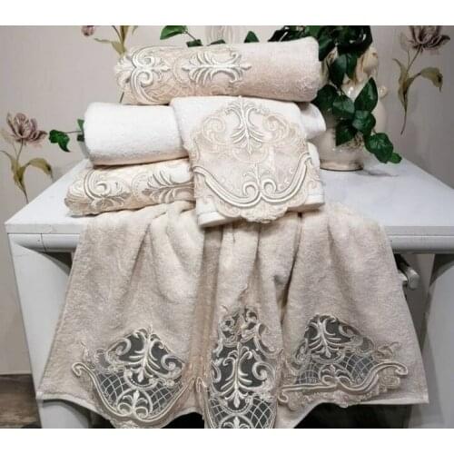 2 pcs Turkish made towel soft lace hand towel bath face set home garden embroidered 100% organic cotton home gift FREE SHİPPİNG