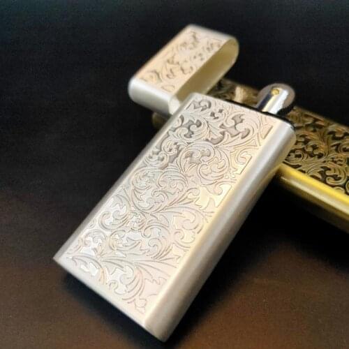 Retro Flint Lighter Free Fire Gasoline Oil Lighter Grinding Wheel Kerosene Cigarette Lighter Metal Ultra Thin Gadgets For Men