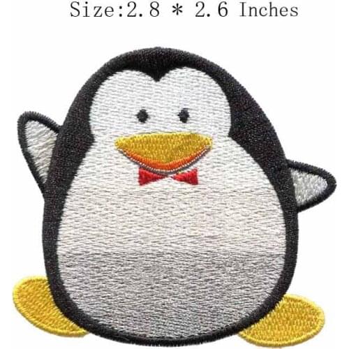 The penguin 2.8"wide embroidery patch for black and white colors/happy patch/dancing