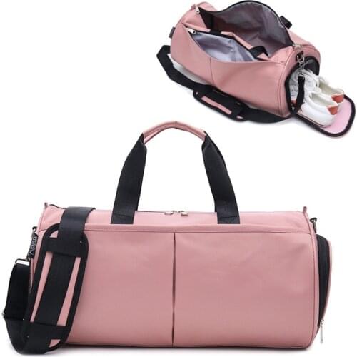 Woman Gym Yoga Bags Women Fitness Sports Black Bag Customized Portable Travel Training Bag With Shoes Compartment