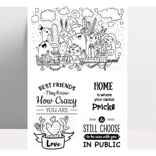 ZhuoAng Succulents Clear Stamps for DIY Scrapbooking Photo Album Card Making DIY Decoration Supply