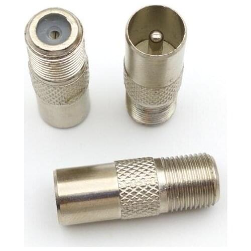 1000pcs F female jack to IEC PAL DVB-T TV male plug RF connector