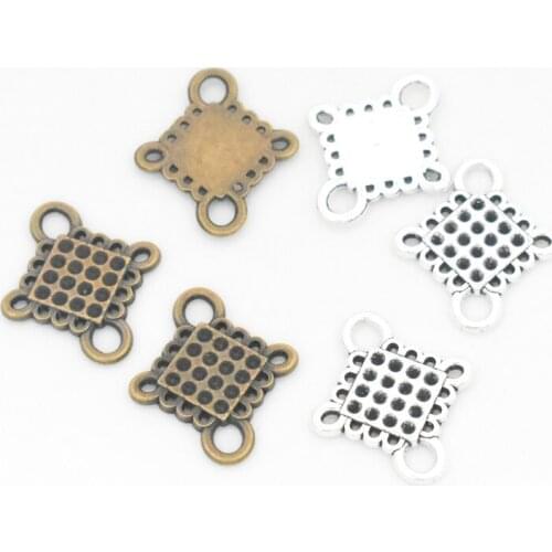 23x20x1.5mm 20pcs/lot Antique Silver and Bronze Plated Chinese knot Charm Pendants For Making DIY Handmade Jewelry