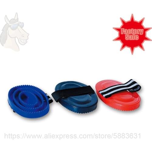 25 2004A Curry Comb Brush PP Material with Ribbons for Fixing Hand Big Hard Surface 16.5*11cm Horse Grooming Kits Massage Curry