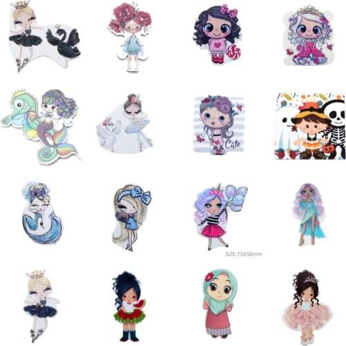 5Pcs Flat Back Planar Resin Acrylic/non-woven Patch DIY Hair Accessories Bow-knot Jewelry Craft,5Yc19896