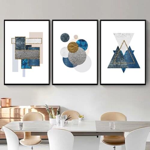 Abstract Marble Square Geometric Circle Wall Art Canvas Painting Nordic Posters and Prints Wall Pictures for Living Room Decor