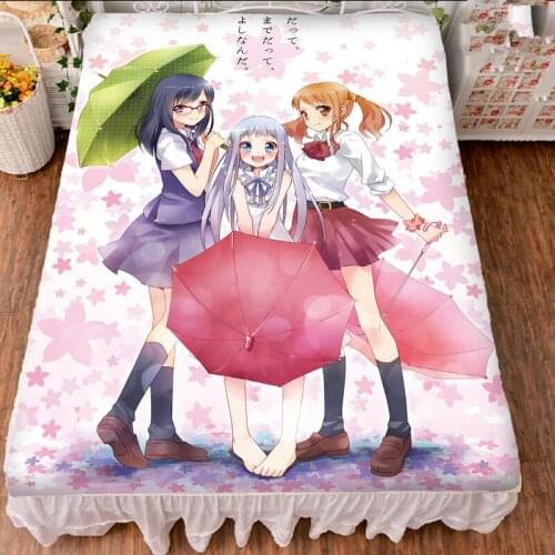 Anime Anohana: The Flower We Saw That Day characters sexy girl Honma Meiko bed sheet milk fiber & flannel blanket 150x200cm