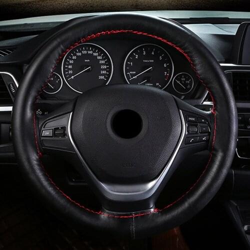 DIY Car Accessories Car Products Steering Wheel Cover Artificial Leather With Needle Thread For BMW Volkswagen Mazda Nissan KIA