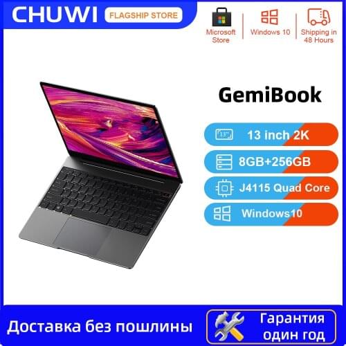 CHUWI GemiBook 13inch 2K IPS Screen Laptop Intel Celeron J4115 Quad core 12GB RAM 256GB SSD Windows10 Backlit keyboard