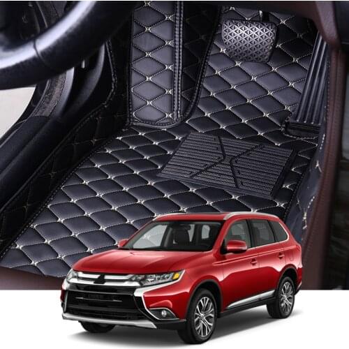 For Mitsubishi Outlander 2016-2019 7Seats Car Floor Mats Set Leather Cover Mat Styling Foot Protector Pad Automobile Accessories