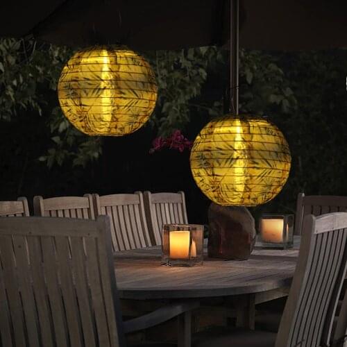 20cm LED Solar Lantern Lamp Outdoor Waterproof Solar Light Hanging Ball Wedding Lantern for Outdoor Yard Festival Party Decor