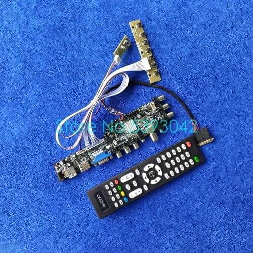 Fit LTN101AT03/LTN133AT17/LTN133AT23/LTN133AT27 USB+VGA+AV digital signal 1366*768 DVB LVDS screen control card kit 40 Pin