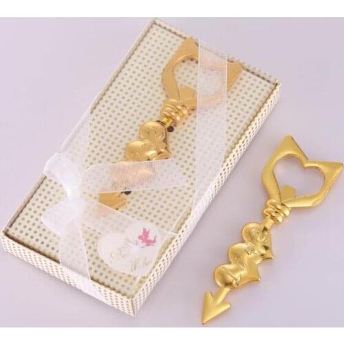 Creative wedding party banquet return small gift gift activity love shot through the heart beer opener