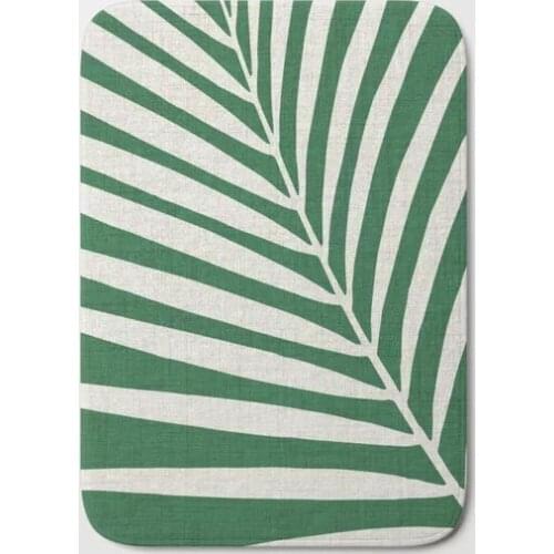 HOT Bathroom Rugs Minimalist Palm Bath Mat Flannel Absorbent Non Slip Doormat for Entrance Door Bath Mats Bathroom