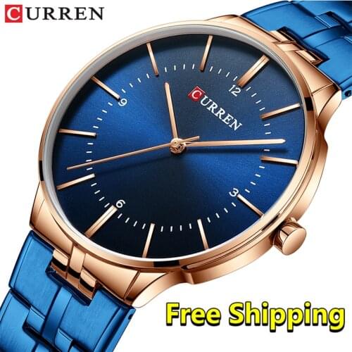 Curren Watches Men 2019 New Casual Waterproof Blue Mens Wristwatch Clock Minimalist Business Luxury Brand Watch Men 2018