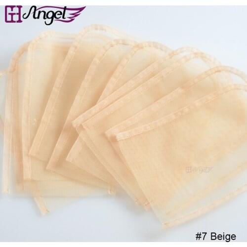 Wholesale 50pcs #beige 4*4inch Swiss Lace Net for Making Frontal Wig U Part Top Closure Mono-filament Lace Toupee Basement