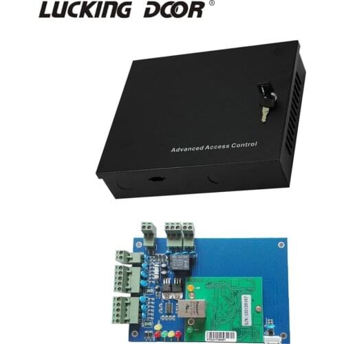 1/2/4 Door Office Entry System Access Control Panel Board with DC12V 5A Metal Power Supply Converter Box TCP/IP