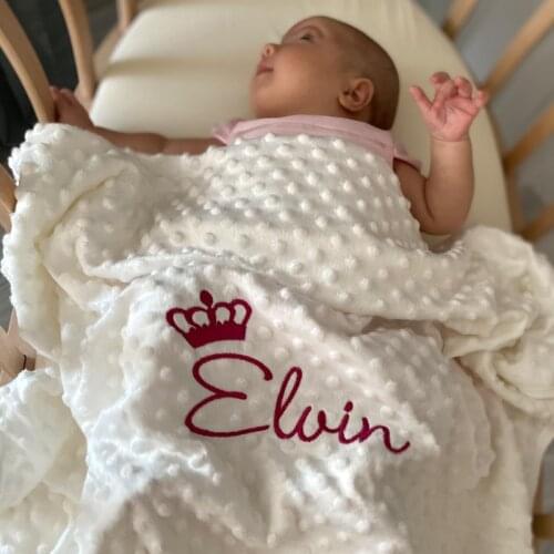 Girl Boy Baby Name Personalized Embroidered Custom Blanket Babies Newborn Seasonal Cotton Duvet Cover Of Sids Toddler Clothes