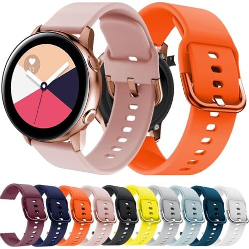 20mm Watch Strap for Samsung Galaxy Watch Active 2 20cm Length Sport Silicone Smart Wristbands for Samsung Gear S2 Classic Strap