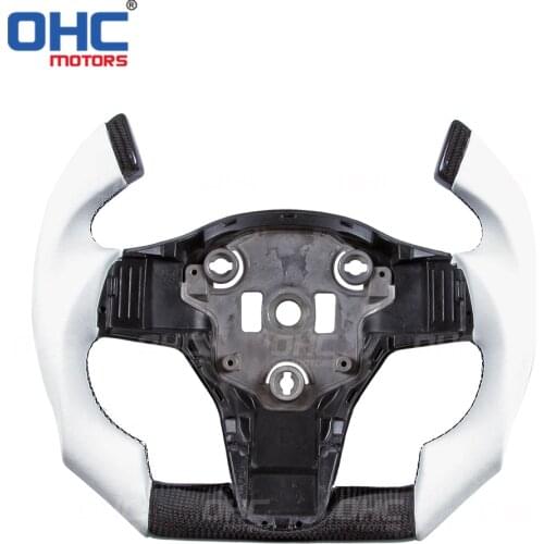 100% Real Carbon Fiber Steering Wheel compatible for Tesla Model 3 ( Pilot Shape)