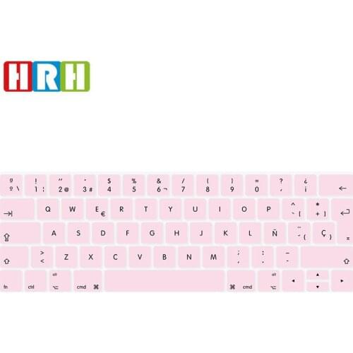 HRH Spanish EU Silicone Keyboard Cover for Mac Pro 13.3 A1706 A1989 A2159 15.4 A1707 A1990 2016/ 2017/2018/2019 With Touch Bar