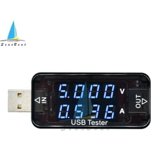 Blue+Blue USB Current Voltage Charging Detector Tester LED Digital Display Battery Voltmeter Ammeter Charger Doctor