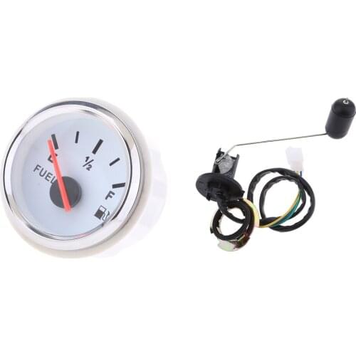 2 inch 52mm Marine Dash Mounted Fuel Lever Gauge & Sensor - E-1/2-F Indicating Range (33 to 240ohm)