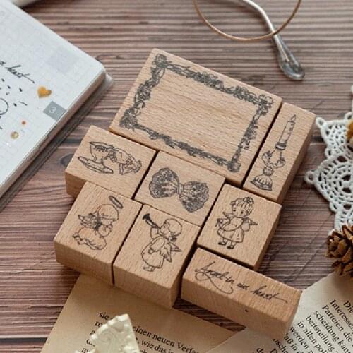 Vintage Candlestick Flower Frame decoration stamp wooden rubber stamps for scrapbooking stationery DIY craft standard stamp