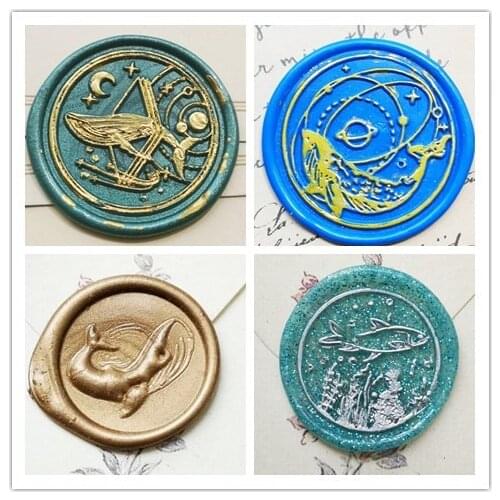 Wax Sellos Stamp whale Wax Seal Stamp star whale Wax Stamps Wood Handle for DIY Wedding Invitation Envelope Sealling Wax Stamp