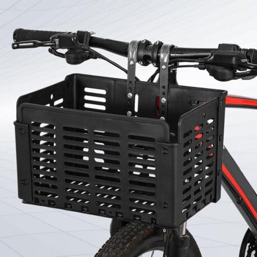 Bicycle Hook Basket Black Front Handlebar Bike Basket Foldable Cycling Detachable Hanging Bike Basket for Bicycle Accessories