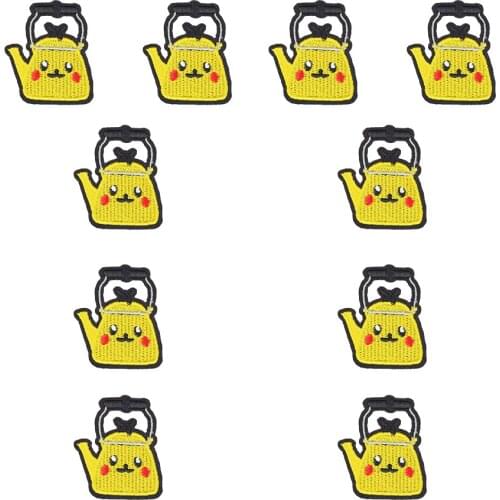 10PCS Cartoon Teapot Patches for Decals Retro Patch Decoration Garment Accessories Jacket Sweater Stitch Patches for Clothes DIY