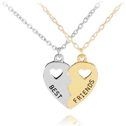 2018 New Arrival Best Friend Necklace Loving Heart Pendant Necklace High Quality Alloy Jewelry Wholesale 24pairs/lot